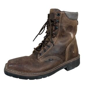 Justin Original Workboots WK682 Mens 10D Brown Leather Steel Toe Safety Boots